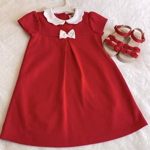 Red dress and sandals Janie and jack